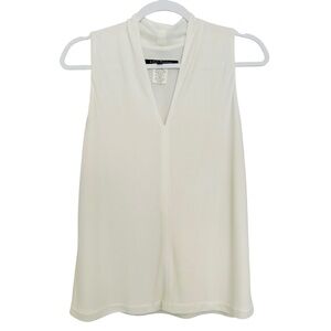 NWT Lida Baday ivory sleeveless v neck blouse sz M